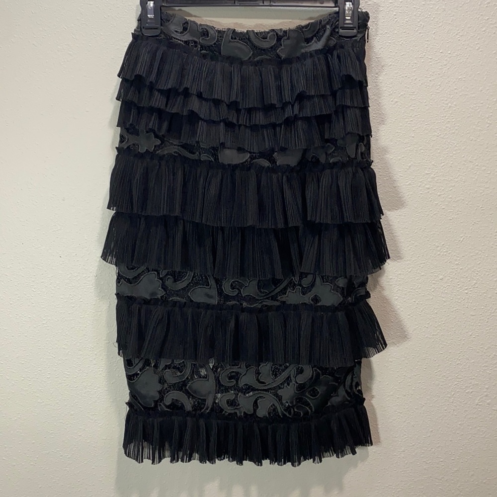ISLA Lace ruffled‎ midi skirt